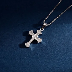 RENSINO Pendant Jewelry Rhodium Plated Cubic Zirconia Cross God Retro Pendant 925 Sterling Silver Fine Jewelry Pendant