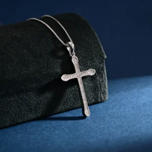 RENSINO Pendant Jewelry Rhodium Plated Cubic Zirconia Cross God Retro Pendant 925 Sterling Silver Fine Jewelry Pendant