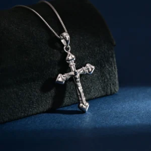 RENSINO Pendant Jewelry Rhodium Plated Plain Silver Cross God Retro Pendant 925 Sterling Silver Fine Jewelry Pendant