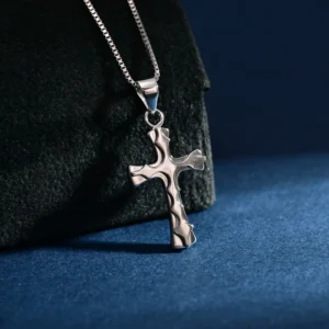 RENSINO Pendant Jewelry Rhodium Plated Plain Silver Cross God Retro Pendant 925 Sterling Silver Fine Jewelry Pendant