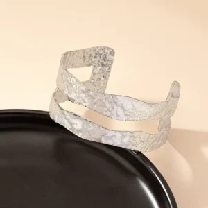 RENSINO Personality Impact Opening Metal Ring Bracelet Temperament Gold Silver Bracelet for Woman Graduation Gift
