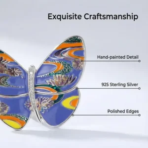 RENSINO Personalized High Quality 925 Sterling Silver Lapel Pin Customized Pin Gold Plated Butterfly Brooch