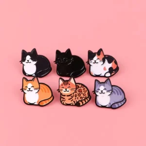 RENSINO Pet Enamel Zinc Alloy Black Nickel Casting Brooch for Cute Clothing Backpack Accessories Badge Graduation Anniversary