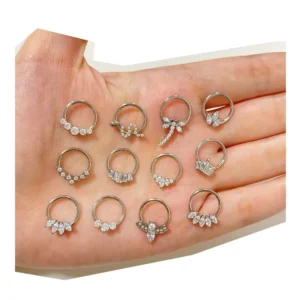RENSINO Piercing Jewelry ASTM F136 Titanium Segment Rings Earring Jewelry Nose Ring