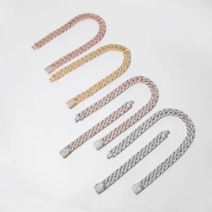 RENSINO Plated Diamond Iced Out Cuban Link Chain Necklace Mens Jewelry Gold Silver Women Men Gift Party Trendy
