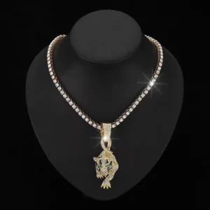 RENSINO Prairie Animal Leopard Pendant Jewelry Hip Hop Cross Border Supply Unique and Cool Leopard Pendant