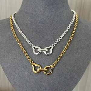 RENSINO Premium 925 Sterling Silver Chain Lock Necklace with Fashionable Commuting Collarbone Chain