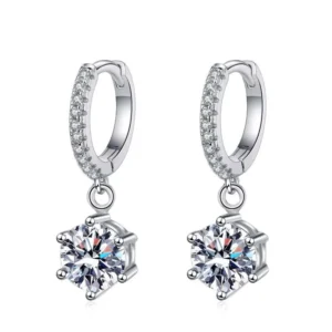 RENSINO Premium Custom Moissanite Pendant Silver Drop Earrings for Personalized Elegance