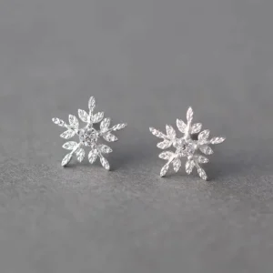 RENSINO Price Promotion Gifts 925 Sterling Silver Snow Stud Earrings for Women Fashion Jewelry