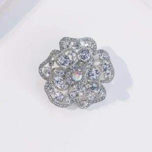 RENSINO Private Label Custom Laser Cut Metal Brooch Pin With 3D Embossed Logo Jewelry Grade Stainless Steel For Hijab Scarf