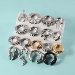 RENSINO Punk Multiple Styles Scorpion Ear Weight Gauges Stretched Hangers Heavy Piercing Body Jewelry 316 Stainless Steel Ear Plugs