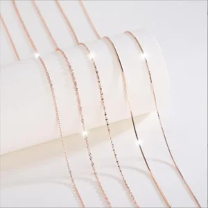 RENSINO Pure 925 Silver Jewelry Sterling Rose Gold Chain Necklace