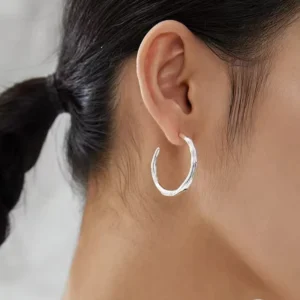 RENSINO Pure Silver Drop Earrings Luxury Women’s Jewelry Geometric Design Simple Fashionable Trendy Water resistant Earrings