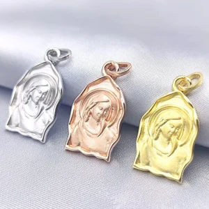 RENSINO Pure Silver Religious Jewelry S925 Solid Silver Virgin Mary Fine Pendants Charms
