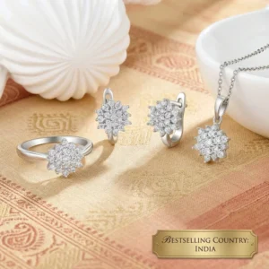 RENSINO QX Fine Jewelry Party 925 Silver Gold Plated Fashionable Ring with Snowflake Design and Paved Rhinestones Wedding Rings