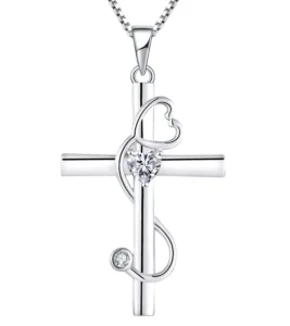 RENSINO Qingxin Custom Minimalist Engagement Wedding Party Pendant Women Layer Zirconia Fine Jewelry Dainty 925 Sterling Silver Cross