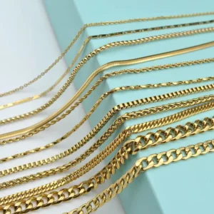 RENSINO RINNTIN GC Custom Cuban Link Curb Chain Necklace Joyeria De Plata 14K 18K Gold Chain for Men Women 925 Sterling Silver Jewelry