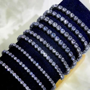 RENSINO RINNTIN SB61 S925 Silver Tennis Chain Bracelets Jewelry Women Men Custom 2mm 3mm 4mm Iced Out Crystal CZ Diamond Tennis Bracelet