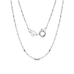 RENSINO RINNTIN SC23 S925 Sterling Silver Pendant Necklace 1.0mm Ball Bead and Bar Chain Necklace Fine Hiphop Custom Silver Jewelry
