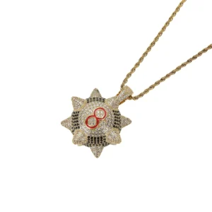 RENSINO RQ Hip Hop Jewelry Pendant Cubic Zircon Men’s Hip Hop Rock Jewelry