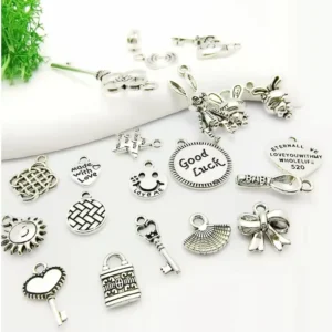 RENSINO RTS Fashion Silver Beading Jewelry Parts Beaded Pendent Iron Antique Silver Retro Charms Accessories for Jewelry Making