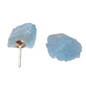 RENSINO Raw Crystal Sterling Silver Earrings Healing Natural Stones S925 Stud Earring for Women Wedding Jewelry