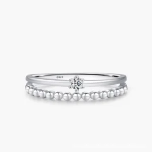 RENSINO Real 925 Sterling Silver Fashion Dazzling Zirconia Layer Rings for Women Wedding Engagement Fine Jewelry Gifts