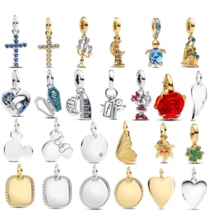 RENSINO Real S925 Sterling Silver Cross Turtle Clover Pendant Charms for DIY Original Bracelet Women Jewelry