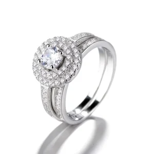 RENSINO Real Silver 925 Fashion Ring Set for Women Wedding Jewelry