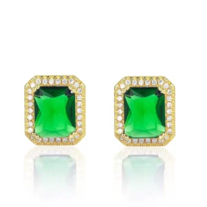 RENSINO Rectangle earrings Silver Plated Jewelry Brass Classic Luxury High end Multiple Colors earrings for Anniversary Gift