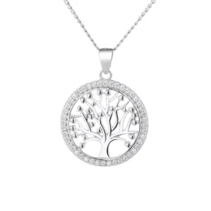 RENSINO Religion Jewelry 925 Sterling Silver Tree of Life Necklace Cross Border Pastoral Inlaid With Silver