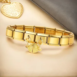 RENSINO Removable Gold Color Magnetic Attraction Ball Style Italian Charm Link Fit 9mm Stainless Steel Bracelet Trend DIY Making Jewelry