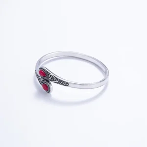 RENSINO Retro Adjustable Opening Environmentally Friendly Alloy Couple’s Bracelet Classic Charming Nature Gemstone Cuff Bangles Jewelry