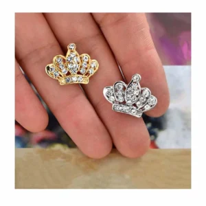 RENSINO Retro Fashion Accessories Men’s Suit Brooch Shirt Collar Pin Buckle Ornament Diy Crystal Rhinestones Beaded Crown Lapel Brooches
