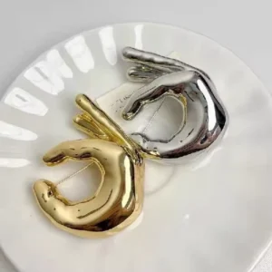 RENSINO Retro OK Gesture Brooch Personalized Corsage Alloy Jewelry Party Gift Couple Gift Wedding Gift Engagement Gift
