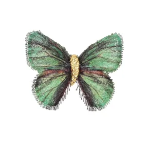 RENSINO Retro style Light Gradient Embroidered butterfly Brooch Corsage for Suits