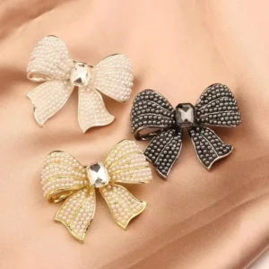 RENSINO Rhinestone Bow Design Ladies Brooch Luxury Beauty Hundred Suit Coat Accessories Party Gifts