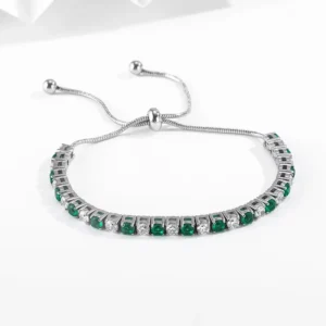 RENSINO Rhinestone Stainless Steel Tennis Bracelet Silver 925 Solid Paperclip Gold Cz Mosinite Cluster Tennis Steel Heart Bracelet