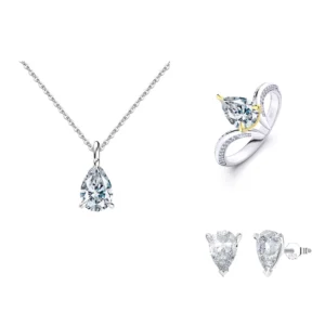 RENSINO Rinntin SLZ 8A Cubic Zirconia Rhodium Plated Sterling Silver the Queen’s Crown Necklace Ring Earrings Jewelry Sets