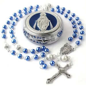 RENSINO Rosarios Catholic Rosary Traditional Religious Devotional Style for Religious Church Decoration Faith Jewelry Collection