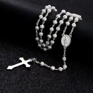 RENSINO Rosary Necklaces Jesus Virgin Mary Catholic Religious Rosary Necklace for Pary