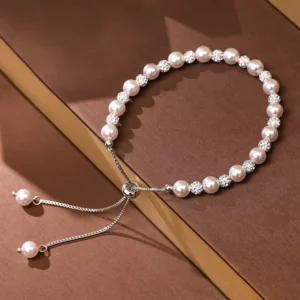 RENSINO Rose Colored Bohemian Starry Sky Glass Pearl Bracelet Necklace Set for Girls Beaded Planet Handmade Anklet