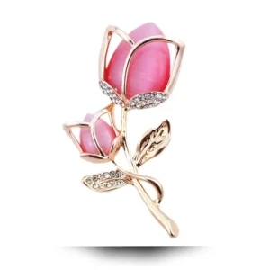 RENSINO Rose Flower Brooches for Women Tulip Fashion Pin Elegant Silver Alloy Wedding Engagement Gift Jewelry
