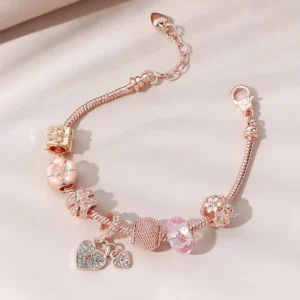 RENSINO Rose Gold Bracelet Jewelry Design for Girls Fashion Women Yellow Gold Jewelry Link Bracelets