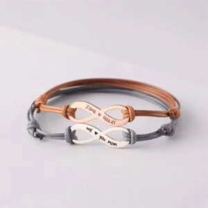 RENSINO Rose Gold Plated Infinite Charm Stainless Steel Classic Bracelet for Anniversary Fashion Jewelry Accessory