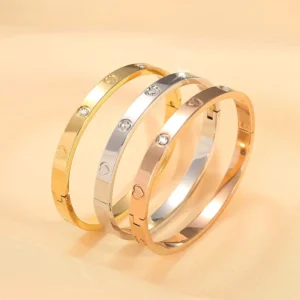 RENSINO Rose Gold Titanium Steel Bracelet Women’s Non Color Niche Design Fashion Platinum