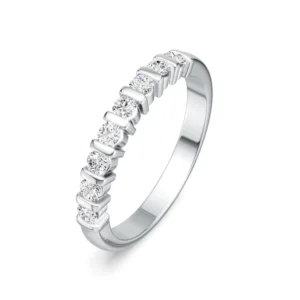 RENSINO Round Cut 2.5MM VVS1 GRA Moissanite Casual Rings Ladies 925 Sterling Silver Sparkly Couples Fine Jewelry Love Women Wedding Ring