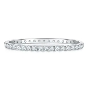 RENSINO Ruizuan Hot Sell Sterling Silver Rhodium Gold Plated Geometric 4mm Round Moissanite Bracelet New Arrival Fashion Jewelry