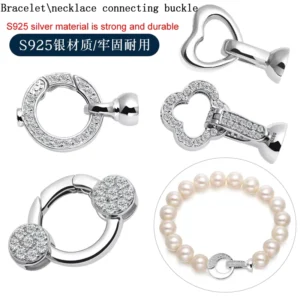 RENSINO S714 925 Sterling Silver Necklace Clasp Fashion Bracelet Clasp Boutique Connecting Clasp