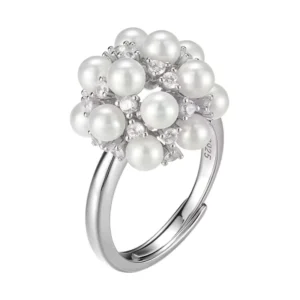 RENSINO S925 Natural Freshwater Pearl Ring
